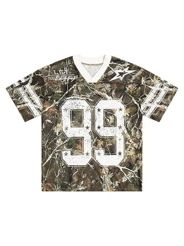 SOLY HUX Mens Jersey Y2k Baggy Shirts Graphic Tees Oversized V Neck Tshirts Summer Tops - Image 1