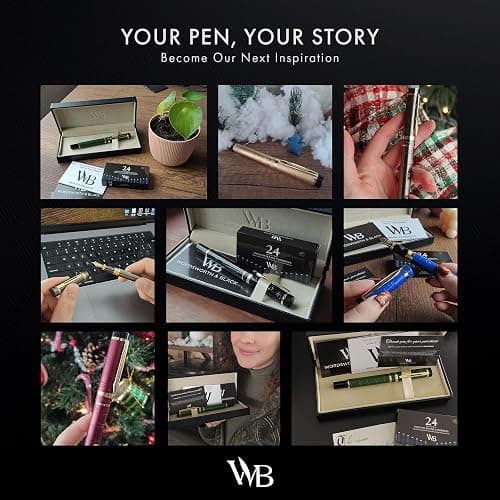 Wordsworth & Black Primori Fountain Pen Set [Gunmetal Gold]; Extra Fine Nib, Gift Case, 24 Ink Cartridges, Refill Converter, Manual; Journaling, Calligraphy, Smooth Writing Pens; Left and Right Handed thumbnail 7