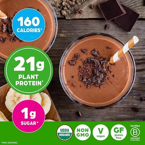 Orgain Organic Vegan Protein + 50 Superfoods Powder, Creamy Chocolate Fudge - 21g Plant Based Protein, 9g Prebiotic Fiber, No Lactose, Gluten Free, No Added Sugar, 2.02 lb (Packaging May Vary) thumbnail 4