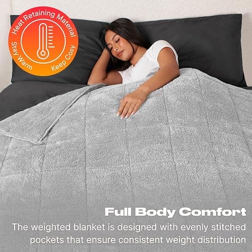 Brentfords Teddy Fleece Weighted Blanket for Adults Sleep Therapy Anxiety Stress Relief Super Soft Throw, Silver Grey, 125 x 180cm - 6kg (Disclaimer:Only suitable for age 3+years) thumbnail 5