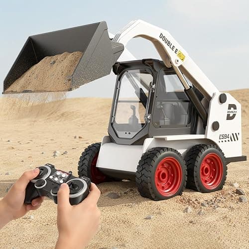 DOUBLE E RC Skid Steer Loader Toy for Kids,1:14 Scale Remote Control Construction Truck with Lights Sound & Sounds 2.4GHz RC Truck Toy, 360°Rotation,RC Front Loader Tractor Engineering Vehicles - Image 1