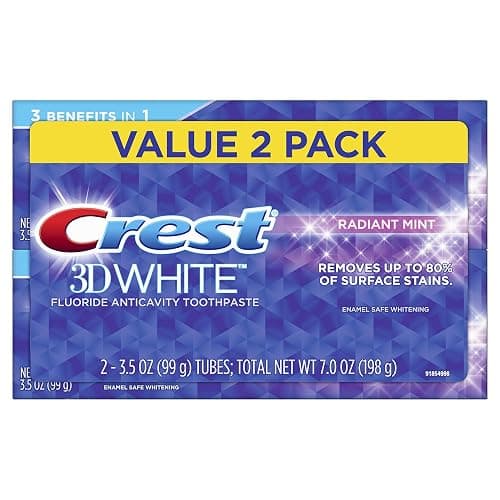 Crest 3D White Radiant Mint Whitening Toothpaste, 3.5 oz - Image 1