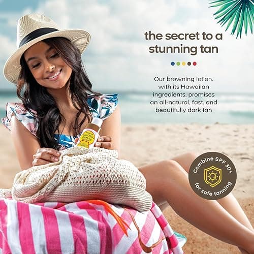 Maui Babe Browning Lotion - Natural Hawaiian Tan Accelerator with Vitamins & Antioxidants - Moisturizing Formula for All Skin Types - Made in USA - 4 fl oz thumbnail 6