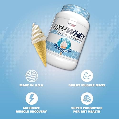 EHP Labs OxyWhey Whey Protein Isolate – 25g High Protein, Low Carb, Sugar Free Meal Replacement – Lean Whey Powder for Muscle Recovery – Non-GMO, Gluten Free – 25 Serves – Vanilla Ice Cream thumbnail 3