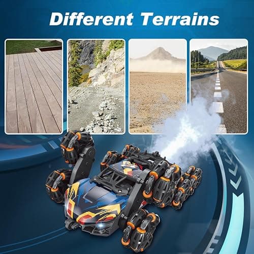 NEXBOX Cool 8 Wheels Hand Controlled rc Stunt Car Toys, Gesture Sensing Remote Control Cars for Boys Age 6 7 8-12 13 14 Year Old, Birthday Gifts Ideas for Kids thumbnail 7