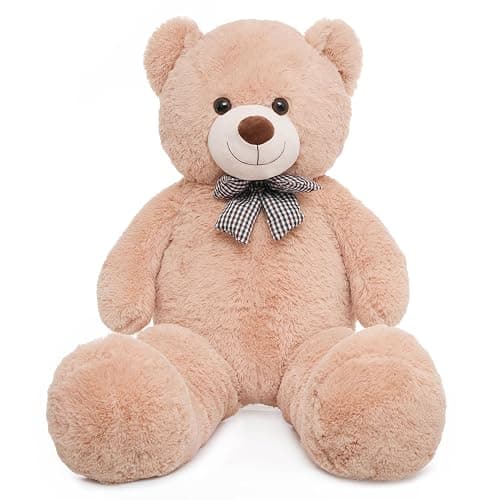 47 inch Big Giant Teddy Bear Stuffed Animals Plush Toys Gift for Kids Girls | Light Brown Soft Cute Huge Hug Plushies Life Size Bear Toy for Children Girlfriend Valentine Christmas Birthday Baby Shower - Image 1