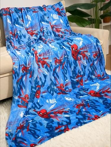 Northwest Disney Marvel Spiderman Plush Throw Blanket, Oversized 62" x 90" Silk Touch Soft Fleece Blanket for Kids & Adults, Officially Licensed thumbnail 2
