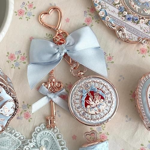 Flower Knows Bunny Garden Lip Balm & Bag Charm, Blue Keychain with Mirror | Long-Lasting Hydrating Lip Care with Nourishing Oils, Softening Formula, Gift-Ready Beauty Accessory (01 Creamy Blue) thumbnail 6
