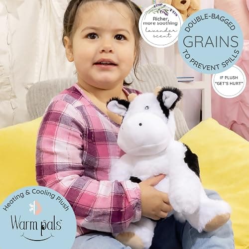 1i4 Group Callie Cow - Microwavable & Weighted Plush Stuffed Animal - Heated Plushie for Warmth - Cute, Soft, Cozy Toy for Adults & Children (Boys, Girls, & Toddlers) by Warm Pals thumbnail 3