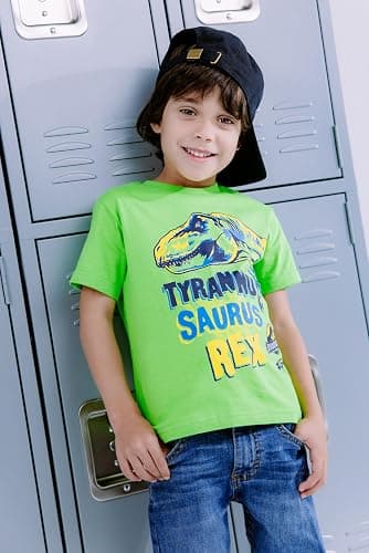 Jurassic World Dinosaur T-Rex 4 Pack T-Shirts Toddler to Big Kid thumbnail 2