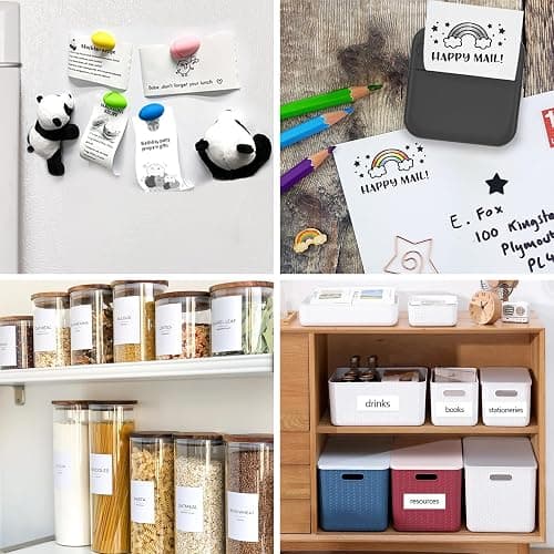 HUIJUTCHEN Mini Photo Printer - Portable Pocket Sticker Printers for iPhone Thermal Printer with 10 Rolls Thermal Paper for Photo, Memo, Journal - Black thumbnail 3