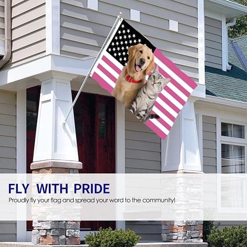 Custom Pink American Flag 3x5 Ft Double Sided Outdoor, Personalize Print Your Own Text/Photo/Logo, Customized Flags for Outside, Design Your Image for Funny Tapestry Poster Banners thumbnail 6