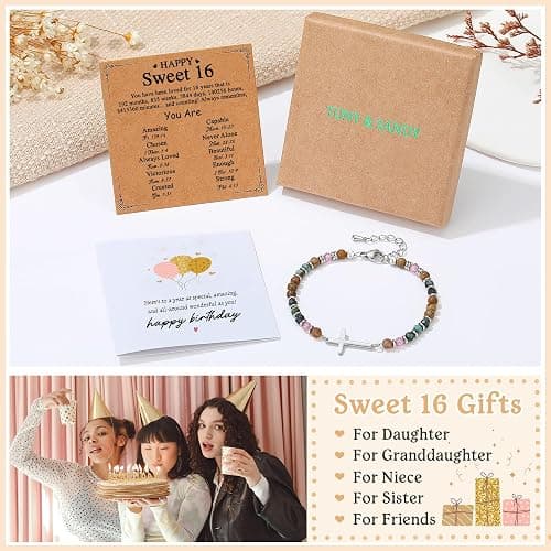 TONY & SANDY Christian Cross Bracelet for Women, Easter Gifts for Teens Kids Girls, Confirmation Baptism Gifts, Unique Gift for Friends Daughter Mom Sister in Christ Birthday Christmas thumbnail 6