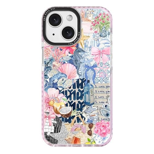 ChiCaseVer for iPhone 15 Case, Coastal Romantic Y2K Design with Military-Grade Drop Protection, Romantic Ocean Theme Ocean Theme TPU Cover with 1.5mm Camera Protection for Women Girls - Image 1