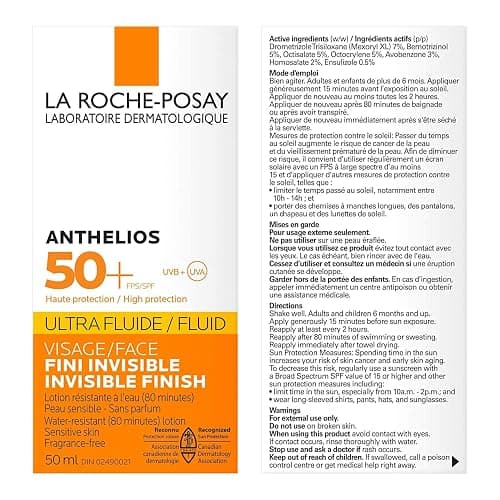 La Roche-Posay Anthelios Face Sunscreen & BUNDLE, Broad Spectrum UVA-UVB Sun Protection for all Skin Types, Lightweight, Non-Greasy Texture, Non-Comedogenic, Water Resistant, Fragrance Free thumbnail 9