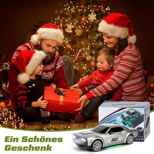 BuzzoXerex 1:20 RC Drift Car, 4WD Drift Auto Ferngesteuert, 15km/h RC Drift Auto, Mini Drift Car mit Unterbodenlicht und Straßensperren, Tabletop Drift RC Car für Kinder ab 8+ Jahre (Grau) - Grau thumbnail 8