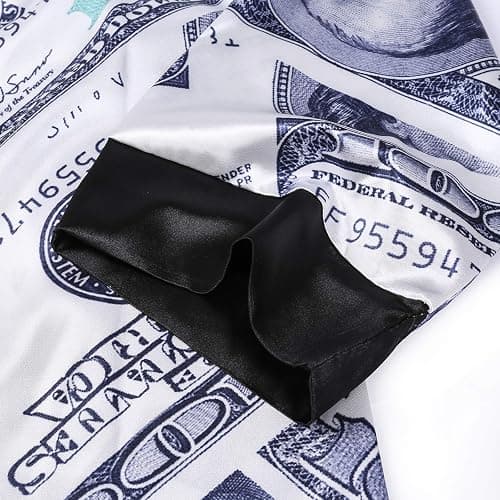 Andannby Women Money Print Silky Robes Long Sleeve Dollars Pattern Kimono Satin Robe Pjs Loungewear Sleepwear thumbnail 7