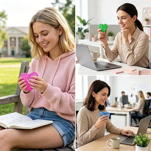 Xinbalove Love Shape Squishy Squeeze Toys, Anxiety Sensory Stress Hand Toys, Soft Heart Balls for Stress Relief, Classroom Prizes, Calming Adults Fidget Toys thumbnail 5