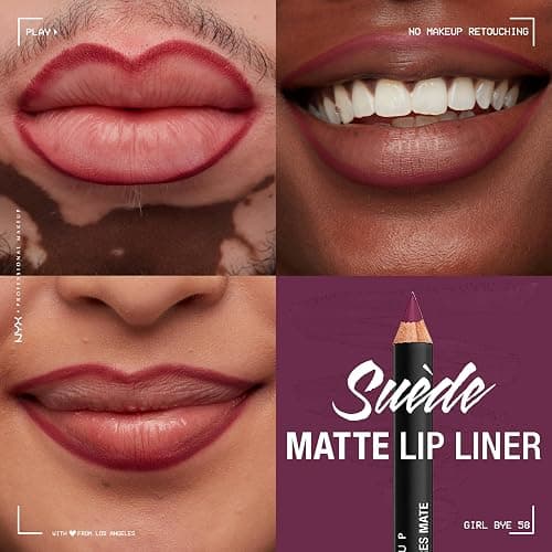 NYX PROFESSIONAL MAKEUP Suede Matte Lip Liner, Velvety-Smooth, Long-Lasting Formula For A Defined Lip Makeup Look - Girl Bye (Purple) thumbnail 2