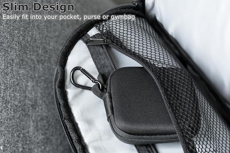 Ginsco Mini-Portable Hard Shell Square Earbuds Case for Apple EarPods/Samsung Galaxy Wired/Wireless Earbuds, Cell Phone Accessories Organizer with Carabiner for Earphones Tech Pouch thumbnail 6