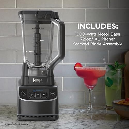 Ninja UltraCrush Professional Blender | 1000W Power, XL 72-oz.* Pitcher | Total Crushing Technology | 3 Manual Speeds for Smoothies, Sauces & More | Full-Size Countertop | Black | BP201 (2026) thumbnail 8