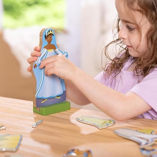 Melissa & Doug Disney Princess Tiana Magnetic Dress-Up Wooden Doll Pretend Play Set (30+ pcs) - FSC Certified thumbnail 2