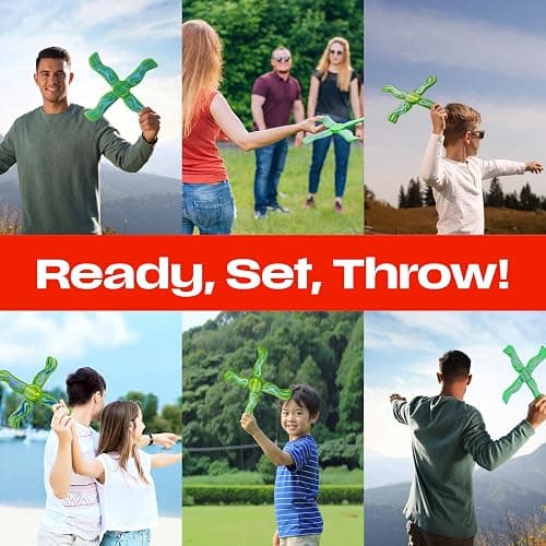 Boomerang for Kids & Adults - Boy Gifts 8-12 - Glow-in-the-Dark (Green) | 8 9 10 11 12 Year Old Boy Gift - Sports and Outdoor Toys for Kids 8-12 - Boys Birthday Gifts Ages 8-10 - Outside Fun Toy thumbnail 8