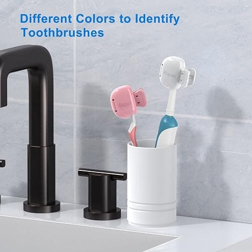 Mspan Toothbrush Head Cover Cap: Tooth Brush Travel Case Protector Plastic Clip Compatible with Manual & Electric Toothbrush for Adults Kids - 2 Packs thumbnail 5