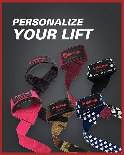 Harbinger Padded Cotton Lift Straps - Soft, Supportive Neotek Wrist Pads - 21.5" Length, 1.5" Width - Reinforced Edges & Heavy-duty Stitching - Cushions Wrists for Lifting Support thumbnail 7