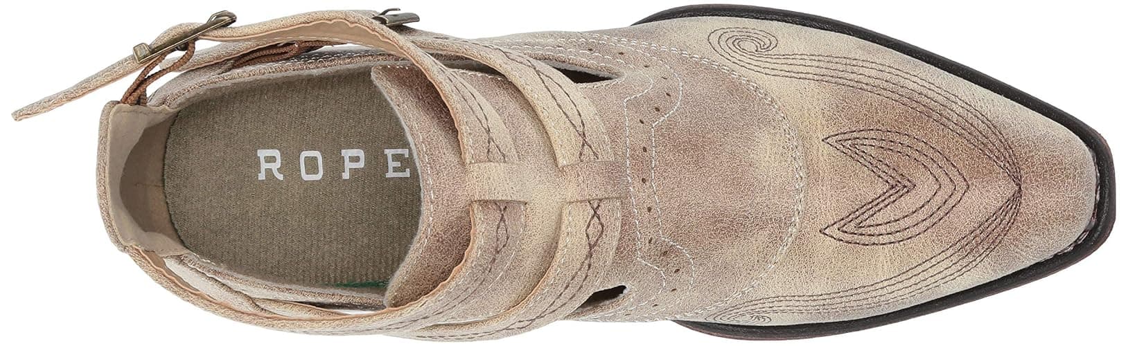 ROPER Womens Willa Embroidery Snip Toe Casual Boots Ankle Low Heel 1-2" - Brown thumbnail 5