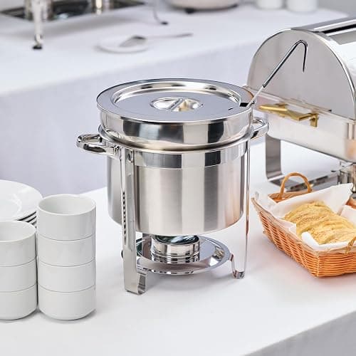 Winco 211 Stainless Steel Marmite Soup Chafer 11qt Round W/ Cover & Fram thumbnail 8