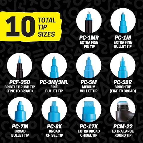 Posca Paint Art Markers, Set of 15 5M Medium Acrylic Markers with Reversible Tips, Artist Recommended Paint Pens for Gifts, Decorations, Fabric, Metal, Glass, Wood and Canvas thumbnail 8