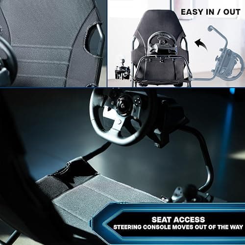 VIVO Foldable Racing Simulator Chair with Wheel Stand, Gear Mount, Cockpit and Frame Only, Fits Logitech, Thrustmaster, Fanatec, Compatible with Xbox One, PlayStation, PC Video Game, STAND-RACE2F thumbnail 6
