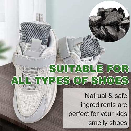 6 Pack Activated Charcoal Shoe Odor Eliminator, Shoe Deodorizer insert Bag | 100% Natural Shoes Smell Remover，eliminates odor naturally,can be reused up to two years thumbnail 3
