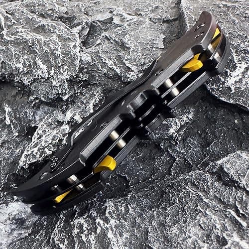 AZHU Twin Blade Knife, Folding Pocket with Clip, 12.4 Inches Stainless Steel Tactical Knife Bat Knives, Two Sharp Cut, Great Gift Idea for Comics Fans, Collectors (Black) thumbnail 6