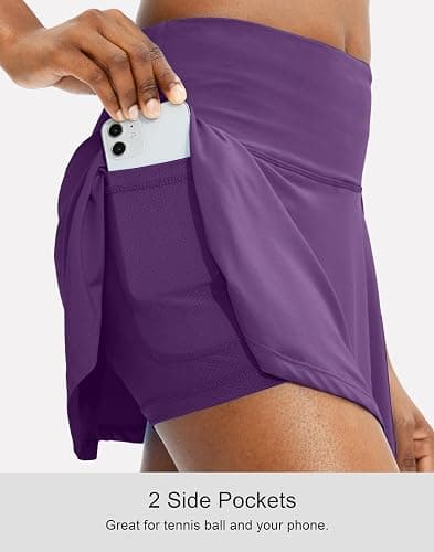 SANTINY Pleated Tennis Skirt for Women with 4 Pockets Women's High Waisted Athletic Golf Skorts Skirts for Running Casual thumbnail 3