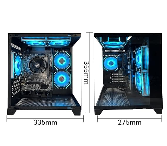 YAWYORE Gaming PC Desktop Computer AMD Ryzen 5 5600GT,16GB DDR4 3200MHz,1TB M.2 NVMe PCle4.0 Gen4,550W 80PLUS PSU,WiFi,Game Design Office Console,Sea View Room, Towers Prebuilt PC (Black) thumbnail 4