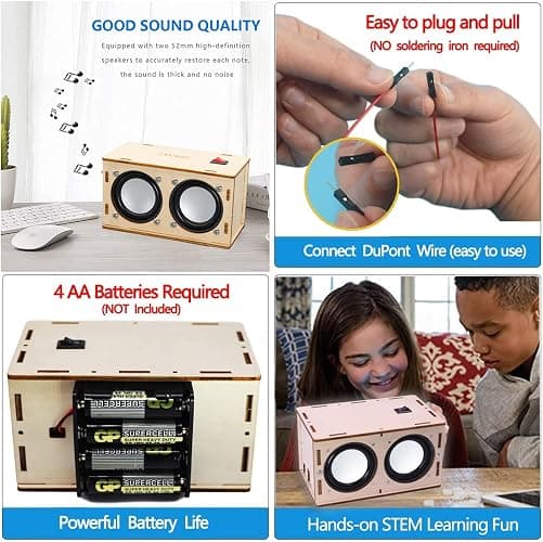 STEM Projects for Kids & Adults Build Your Own Bluetooth Speaker - Science Experiment Electronics Kit | Beginner's Starter DIY Set,STEM Gifts for Teenage Girls + Boys Ages 10 and Up (Dual Speakers) thumbnail 4