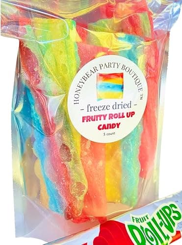 Freeze Dried Fruit Roll Ups Candy - 5 Full Fruit Rolls - Shipped in a Box - Tropical Tye Dye & Strawberry thumbnail 4