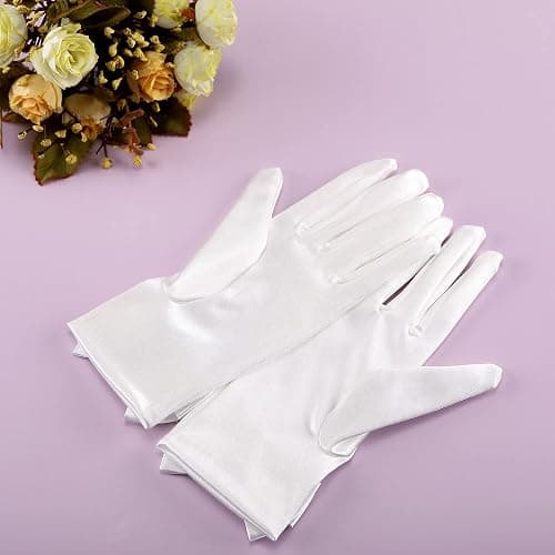 Ayliss Women Bridal Wedding Gloves Satin Short Opera Party 1920s Fancy for Special Occasion Dress Formal Dancing Cosplay thumbnail 7