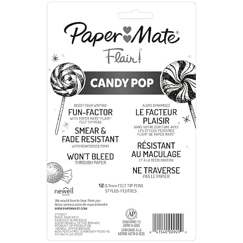 Paper Mate Flair Felt Tip Pens, Medium Point (0.7 mm), Special Edition Candy Pop Pack, Assorted Colours, 12 Count thumbnail 7