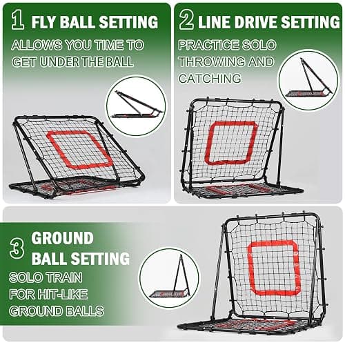 BaseGoal Baseball and Softball Rebounder Net,Baseball Rebounder,Volleyball Rebounder,Pitch Back Net,Multi-Sport Training Rebound Screen,with Pitching Target,Easy Adjustable Angles thumbnail 3
