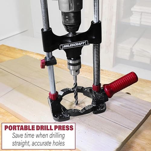 Milescraft 1318 DrillMate Portable Drillling Guide – Precision Drilling Jig Attachment for Drilling Angled or Straight Holes, Adjustable Drill Guide Attachment, Portable Drill Press with 3/8” Chuck thumbnail 3