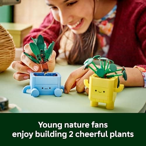 LEGO Botanicals Happy Plants Building Toys - Bedroom or Dorm Room Decor for Girls, Boys, & Adults, Desk or Shelf Display - Birthday Gift Ideas for Kids, Ages 9+ - 10349 thumbnail 3
