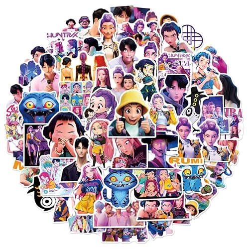 60pcs Cool Demon Movie Hunters Stickers for Kids Teens Girls Adult, Waterproof Vinyl Movie Decal for Water Bottle Skateboard Guitar Travel Case Bike Laptop,Car Bumper,Luggage,Phone (LMNT60) thumbnail 8
