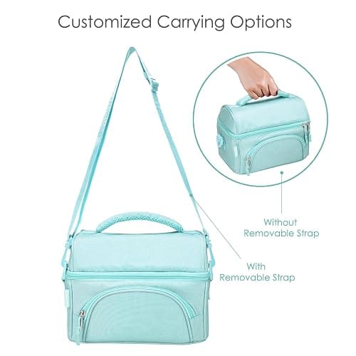 Bentgo Deluxe Lunch Bag - Durable and Insulated Lunch Tote with Zippered Outer Pocket, Internal Mesh Pocket, Padded & Adjustable Straps, & 2-Way Zippers - Fits Most Lunch Boxes (Coastal Aqua) thumbnail 6