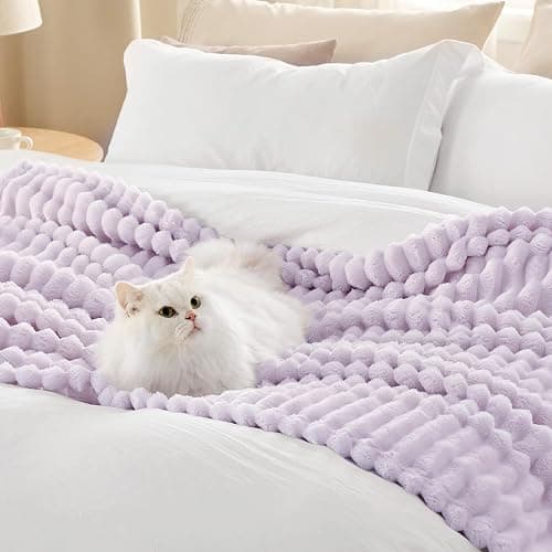 Bedsure Soft Throw Blanket for Couch Decor Gifts Lavender Fog 50"x60" | Birthday Gifts for Women Mom Her, Warm Lightweight Cozy Fluffy Throw Blanket Sofa, Dorm Room Home Decor, Machine Washable thumbnail 7