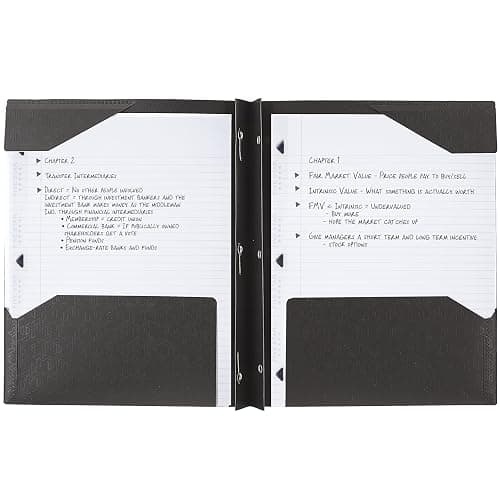 Five Star 2-Pocket Folder, Plastic Folder with Stay-Put Tabs and Prong Fasteners, Holds 8-1/2" x 11" Paper, Black (72113) thumbnail 4