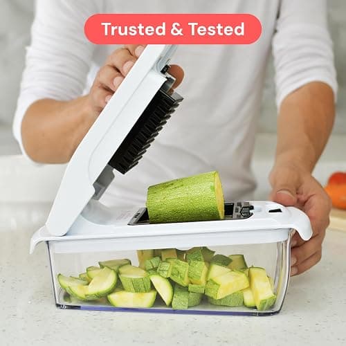 Fullstar Pro Original Vegetable Chopper - Chopper and Spiralizer - Food Chopper with Container, Fruit Cutter, Onion Dicer - All-in-One Prep Tool - Kitchen Gadgets and Gifts (4 in 1, White) thumbnail 2
