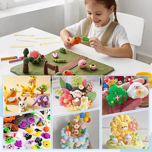 Xltionomix Polymer Clay Set, 82 Farben,mit 5 Werkzeugen & Zubehör | DIY Modelling Clay Oven Baking Clay Kit, 20 g/Block Soft Modeling Clay Kit, für DIY Schmuck Design, Skulptur, Home Decoration thumbnail 7